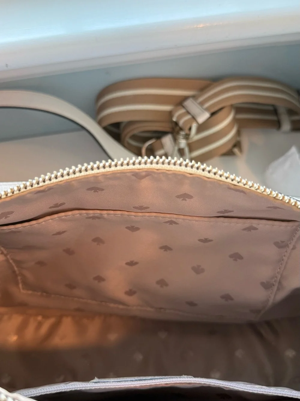 Kate Spade Emma Cream Leather Shoulder Bag with Coin Pouch
